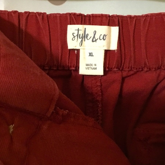 Style & Co Utility Joggers in Burnt Red~Size XL - Picture 8 of 9